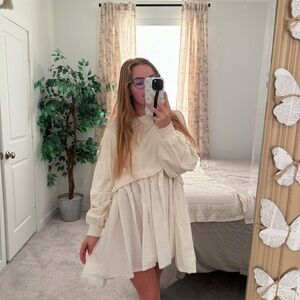 Free people XS Cream Long-Sleeve sweater Dress